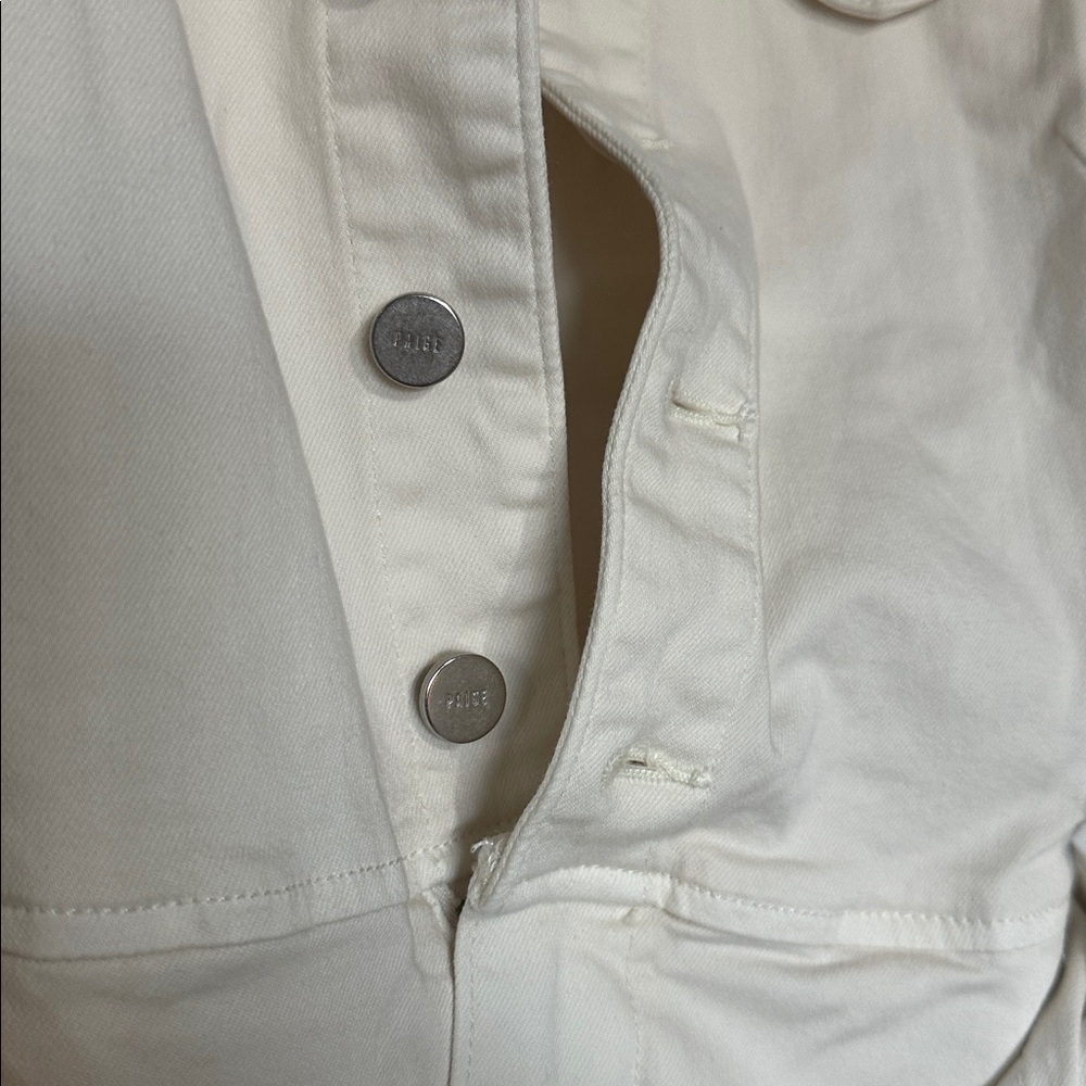 NEW Paige Anessa Stretch-Denim Cream Jumpsuit - Picture 11 of 16